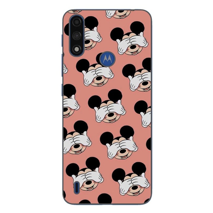 Husa compatibila cu Motorola Moto E7 Power Silicon Gel Tpu Model Mickey Pattern Peek A Boo