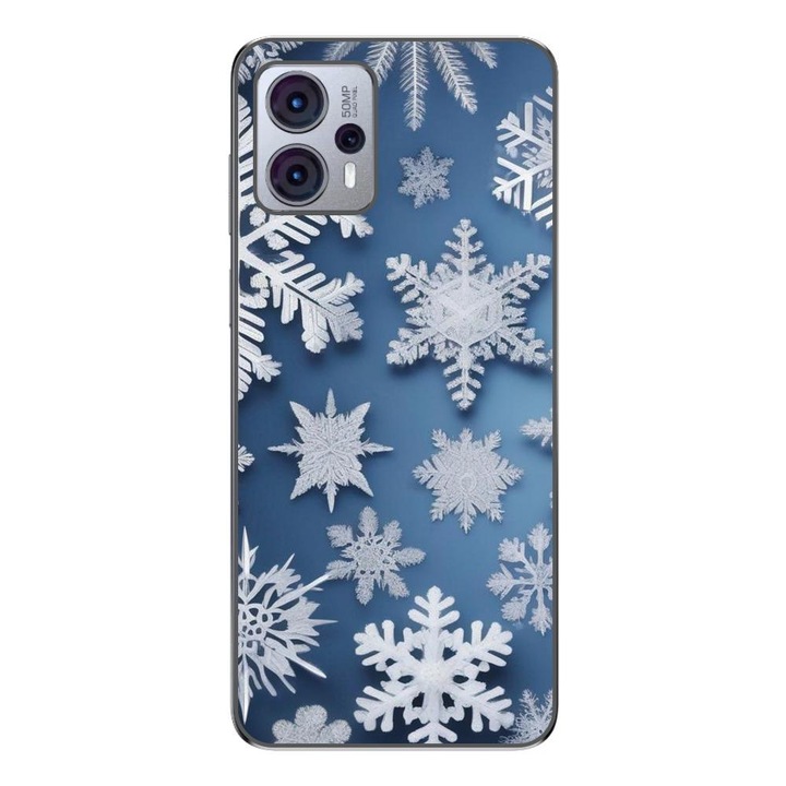 Husa compatibila cu Motorola Moto G23 Silicon Gel Tpu Model Fulgi de Zapada