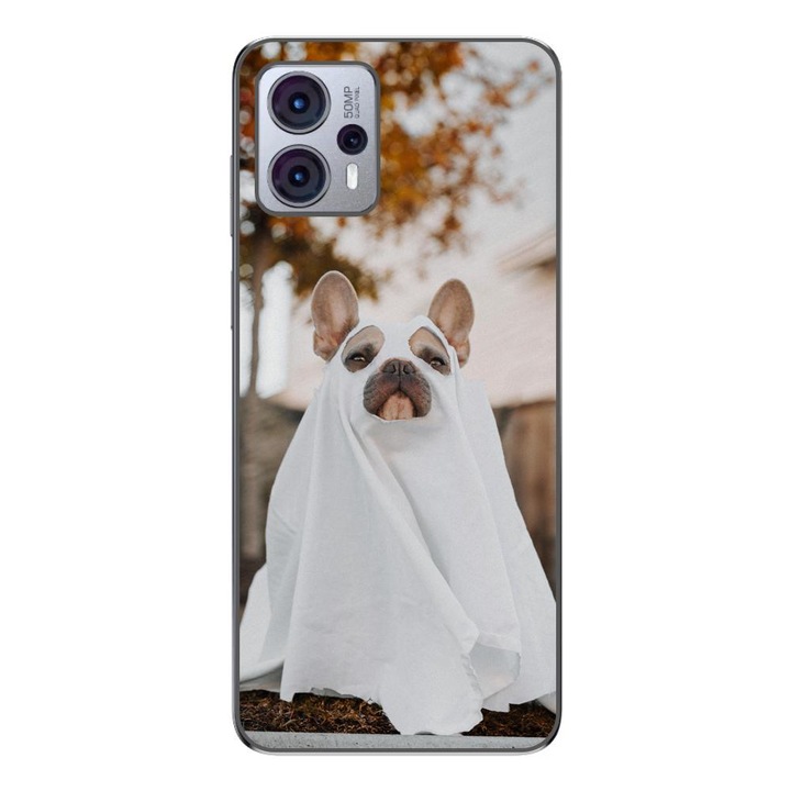 Husa compatibila cu Motorola Moto G23 Silicon Gel Tpu Model Halloween Catel Costum Fantoma