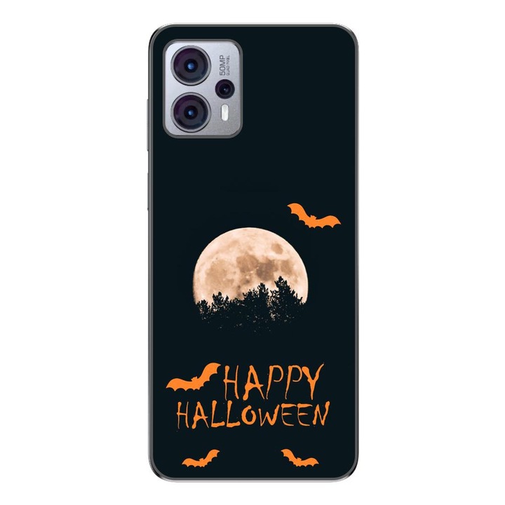 Husa compatibila cu Motorola Moto G23 Silicon Gel Tpu Model Happy Halloween Luna Plina