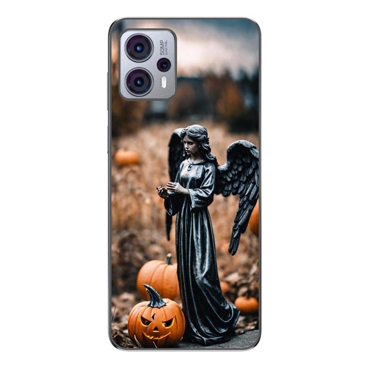 Husa compatibila cu Motorola Moto G23 Silicon Gel Tpu Model Halloween Dovleacul Ingerului