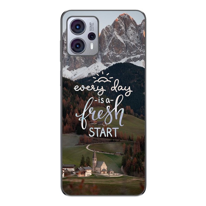 Husa compatibila cu Motorola Moto G13 Silicon Gel Tpu Model Mesaj Fresh Start