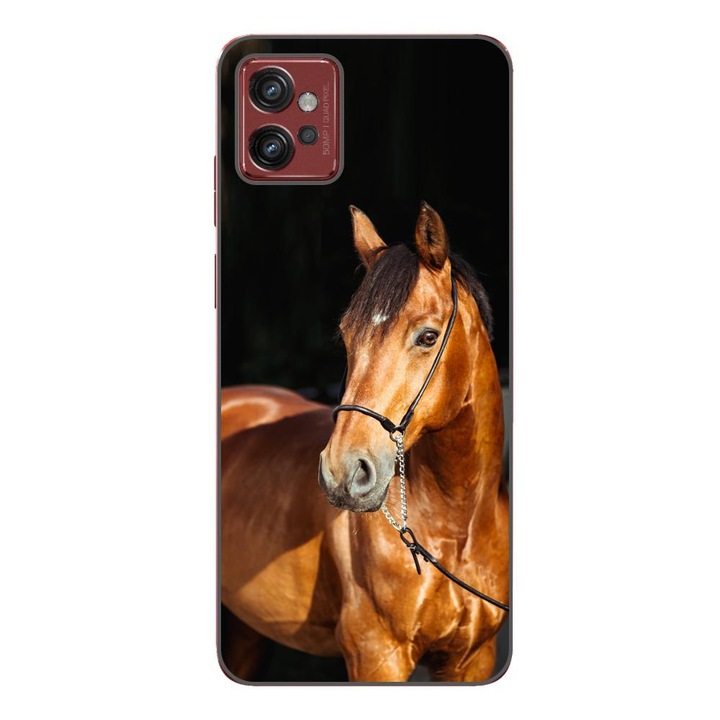 Husa compatibila cu Motorola Moto G32 Silicon Gel Tpu Model Cal pe Fundal Negru