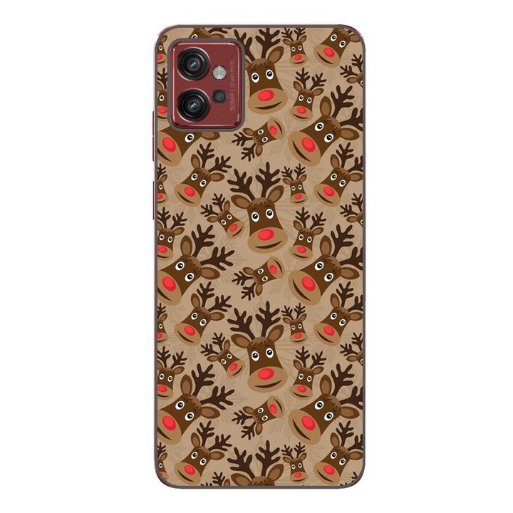 Husa compatibila cu Motorola Moto G32 Silicon Gel Tpu Model Craciun Rudolf Pattern