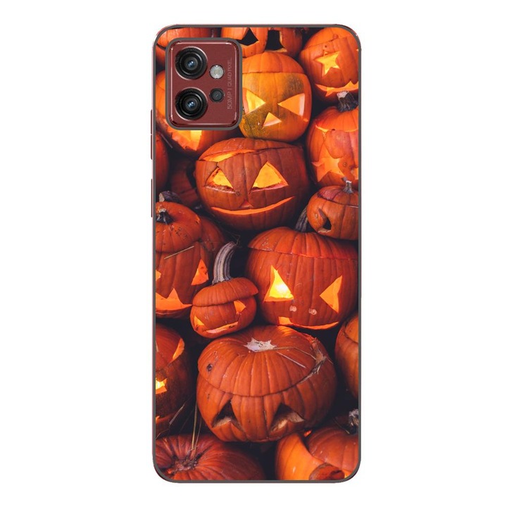 Husa compatibila cu Motorola Moto G32 Silicon Gel Tpu Model Halloween Dovleci Luminosi