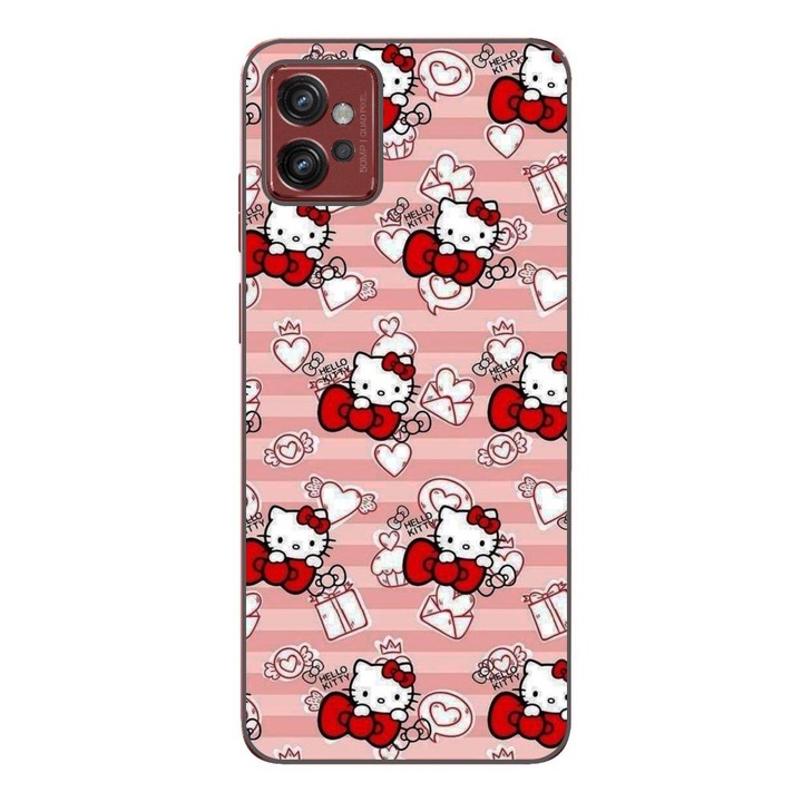 Husa compatibila cu Motorola Moto G32 Silicon Gel Tpu Model Hello Kitty Roz Pattern