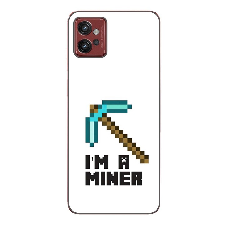 Husa compatibila cu Motorola Moto G32 Silicon Gel Tpu Model Minecraft Miner