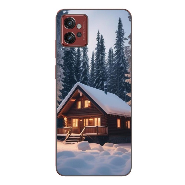 Husa compatibila cu Motorola Moto G32 Silicon Gel Tpu Model Peisaj Iarna Cabana