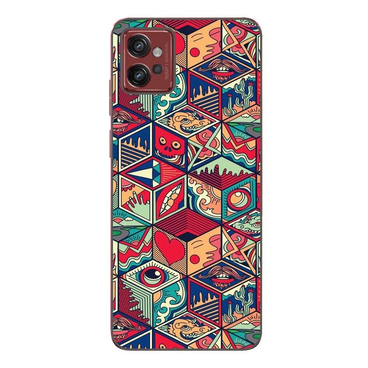 Husa compatibila cu Motorola Moto G32 Silicon Gel Tpu Model Pop Art Geometric