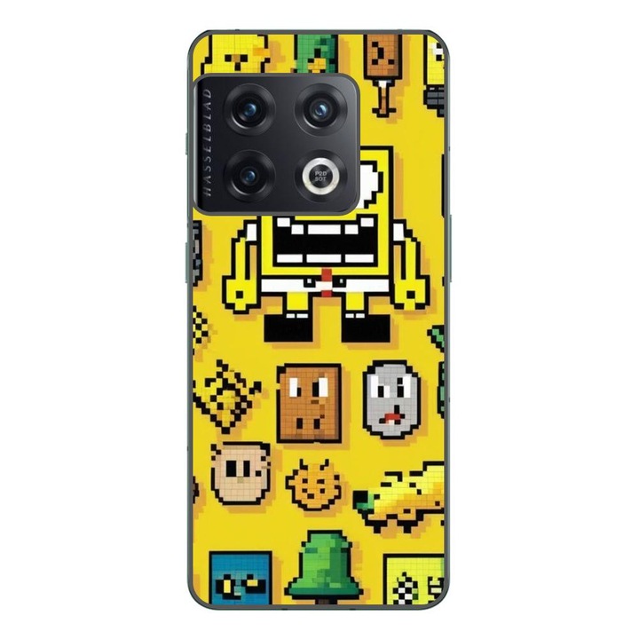 Husa compatibila cu OnePlus 10 Pro Silicon Gel Tpu Model Pixel Art Spongebob