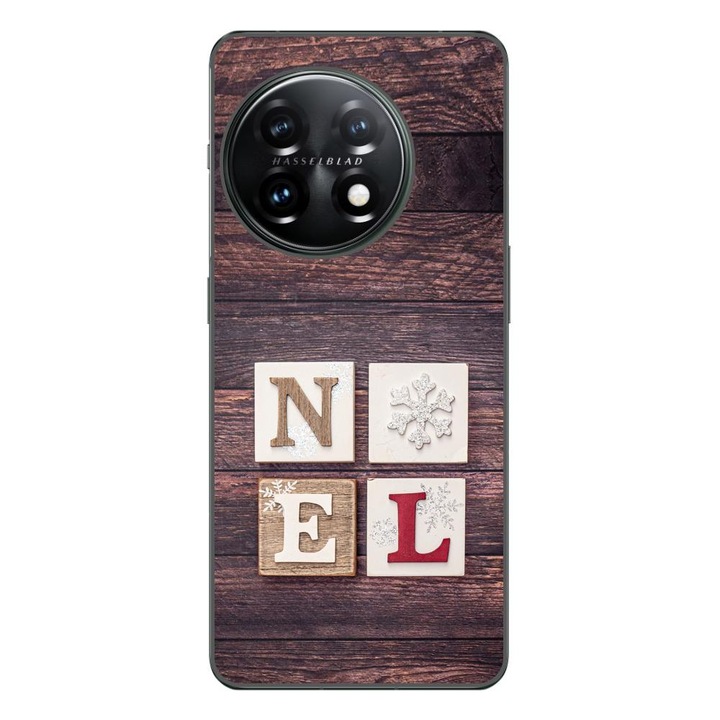 Husa compatibila cu OnePlus 11 Silicon Gel Tpu Model Craciun Noel Wood