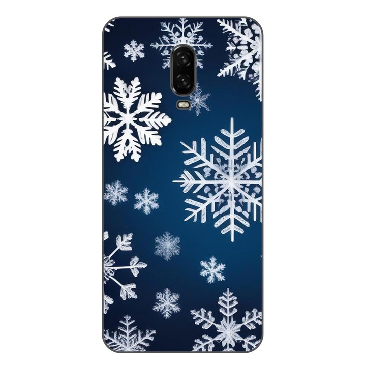 Husa compatibila cu OnePlus 6T Silicon Gel Tpu Model Fulgi de Nea