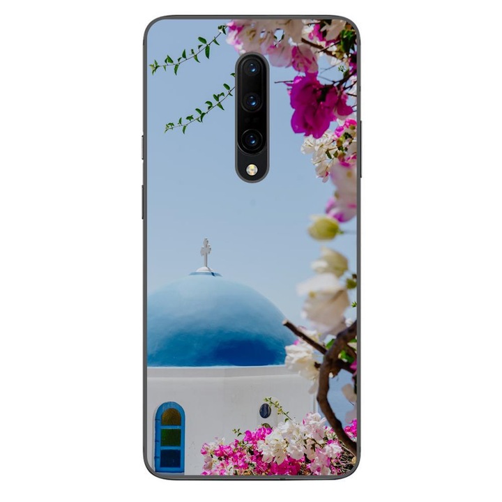 Кейс, съвместим с OnePlus 7 Pro Silicon Gel Tpu Модел Гърция Санторини
