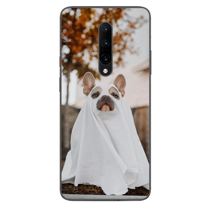 Husa compatibila cu OnePlus 7 Pro Silicon Gel Tpu Model Halloween Catel Costum Fantoma