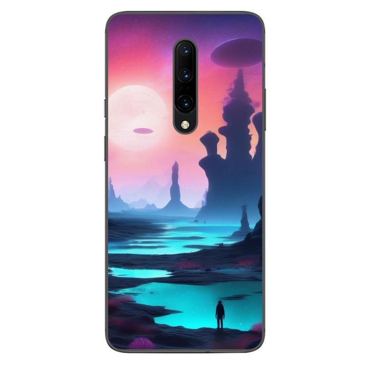 Husa compatibila cu OnePlus 7 Pro Silicon Gel Tpu Model Mystic Planet