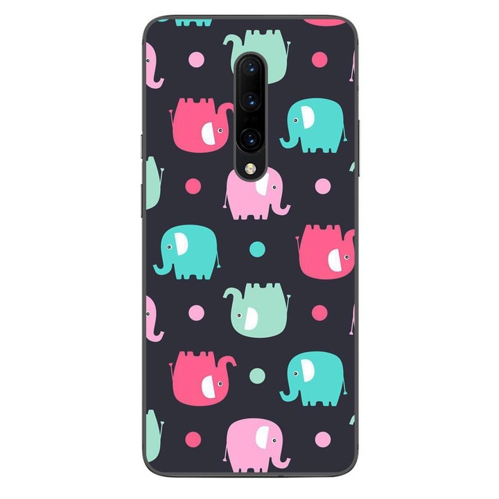 Калъф, съвместим с OnePlus 7 Pro Silicon Gel Tpu модел Elephant Pattern