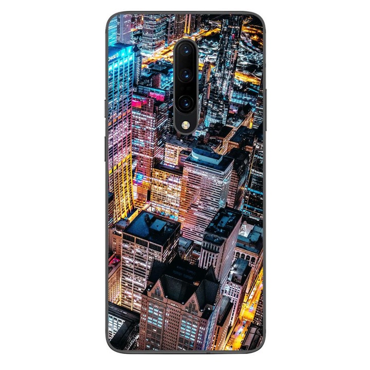 Капак, съвместим с OnePlus 7 Pro Silicon Gel Tpu Model Night City