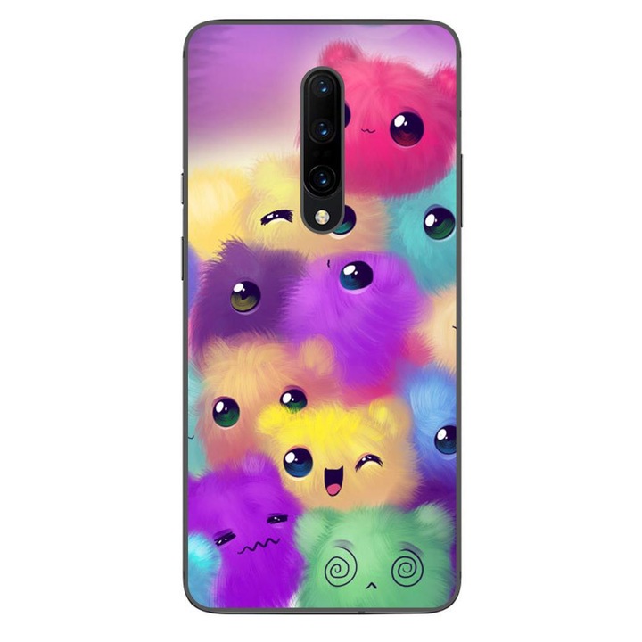 Husa compatibila cu OnePlus 7 Pro Silicon Gel Tpu Model Pufosi Colorati