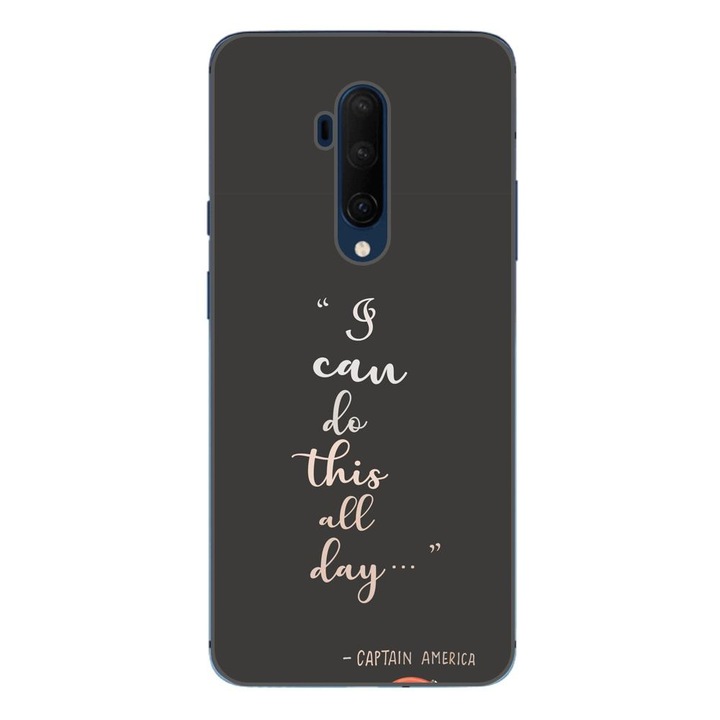 Husa compatibila cu OnePlus 7T Pro Silicon Gel Tpu Model Mesaj I Can Do This All Day