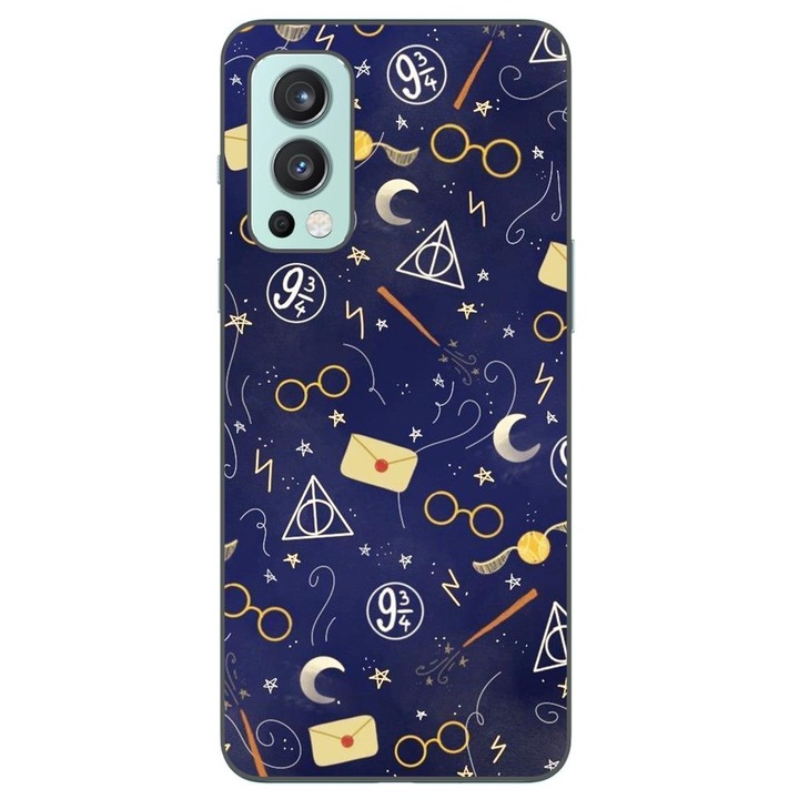 Капак, съвместим с модел OnePlus Nord 2 Silicon Gel Tpu Harry Potter Pattern Symbols