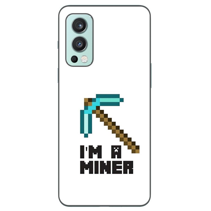 Калъф, съвместим с модел OnePlus Nord 2 Silicon Gel Tpu Minecraft Miner