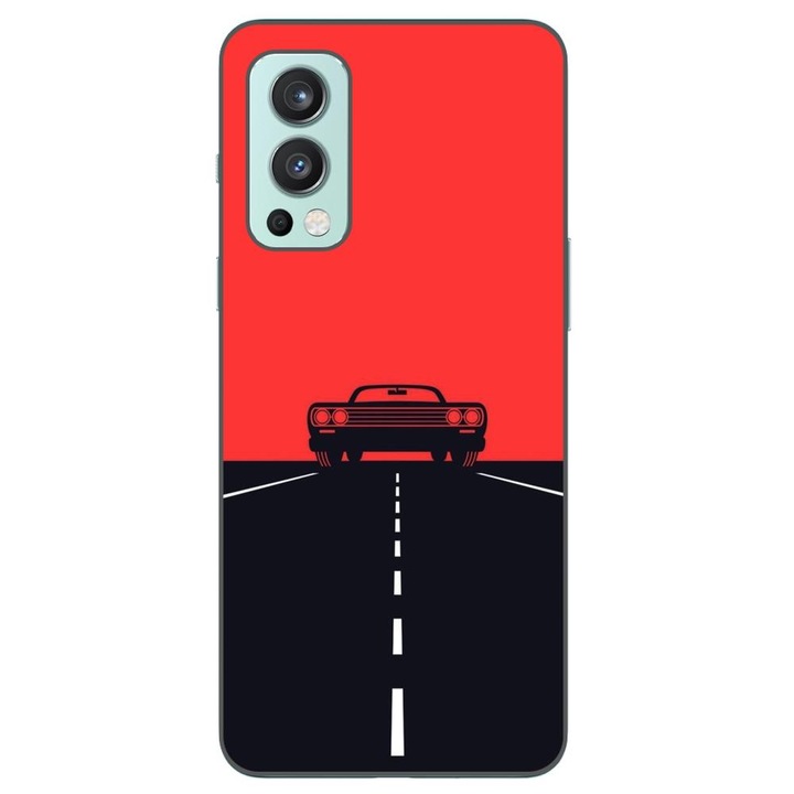 Кейс, съвместим с модел OnePlus Nord 2 Silicon Gel Tpu Red Sky Muscle Car