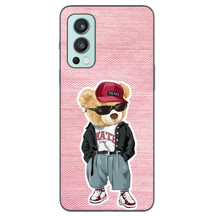 Калъф, съвместим с модел OnePlus Nord 2 Silicon Gel Tpu Pink Jeans Bear