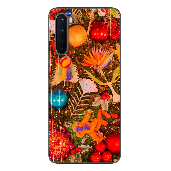Калъф, съвместим с коледен модел OnePlus Nord Silicon Gel Tpu Vintage Fir Decor