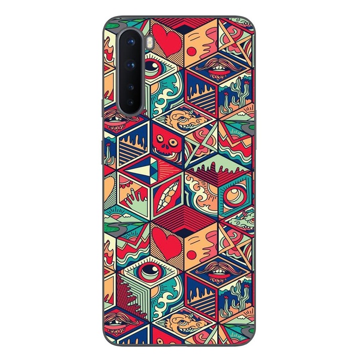 Калъф, съвместим с OnePlus Nord Silicone Gel Tpu Pop Art Geometric Model