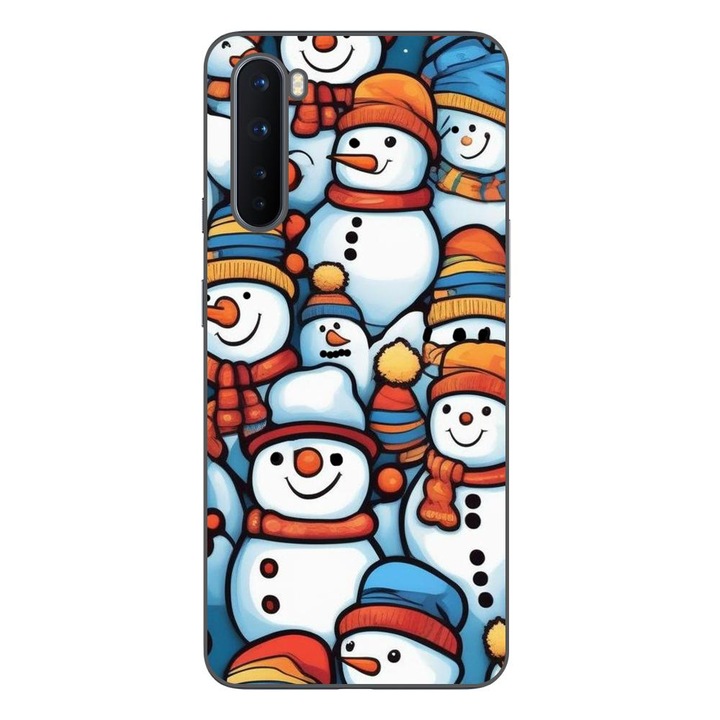 Капак, съвместим с OnePlus Nord Silicon Gel Tpu Model Snowman Pattern