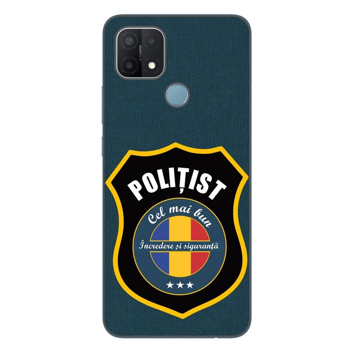 Husa compatibila cu Oppo A15, A15s Silicon Gel Tpu Model Politist