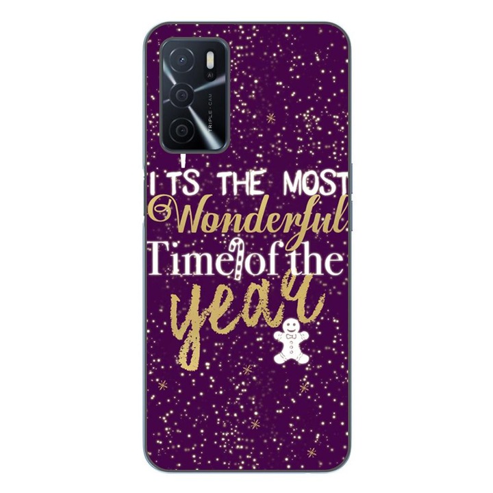 Husa compatibila cu Oppo A16 Silicon Gel Tpu Model Craciun Wonderful Time Of The Year