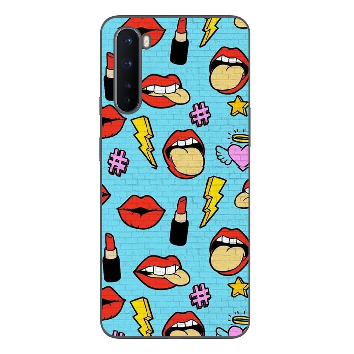 Капак, съвместим с OnePlus Nord Silicon Gel Tpu Model Pop Art Lips