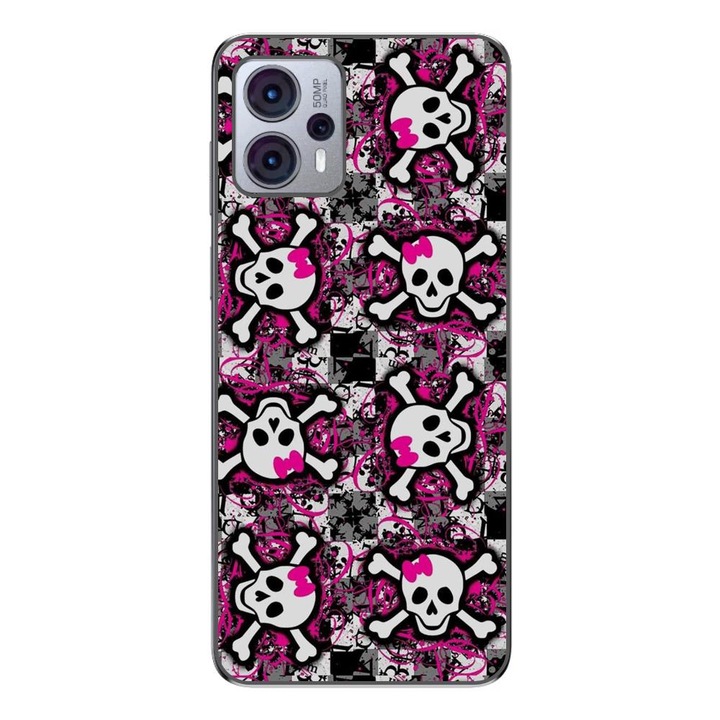 Капак, съвместим с Motorola Moto G53 Silicon Gel Tpu Model Pop Art Skeleton