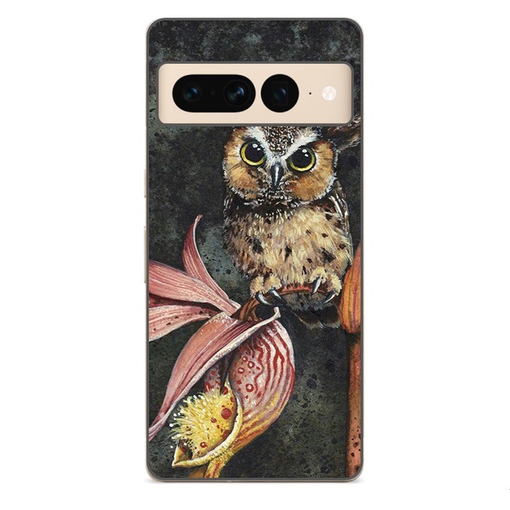 Husa compatibila cu Google Pixel 7 Pro Silicon Gel Tpu Model Owl Painted