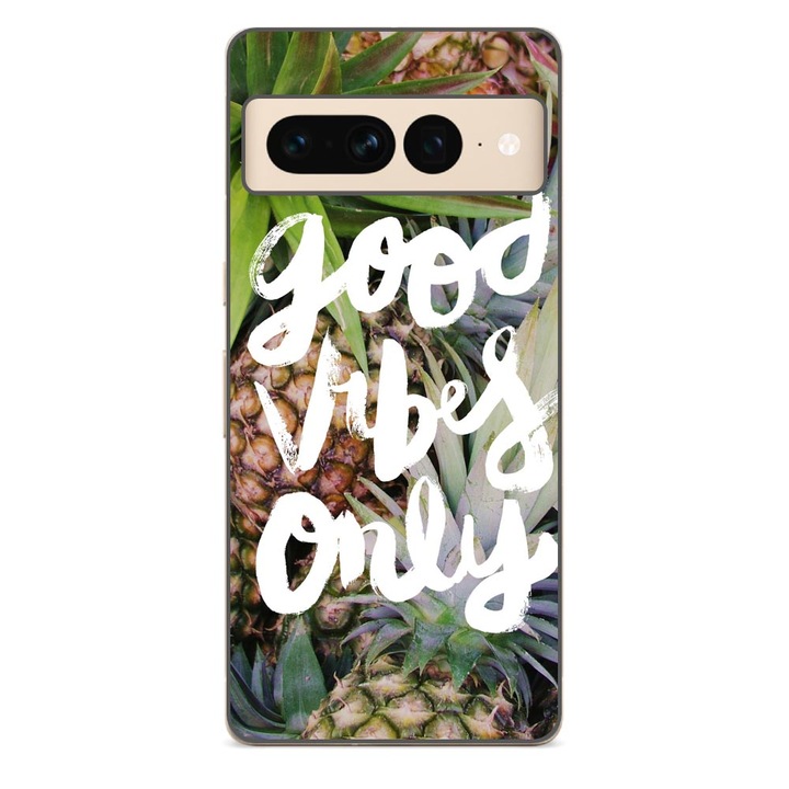 Husa compatibila cu Google Pixel 7 Pro Silicon Gel Tpu Model Good Vibes Only