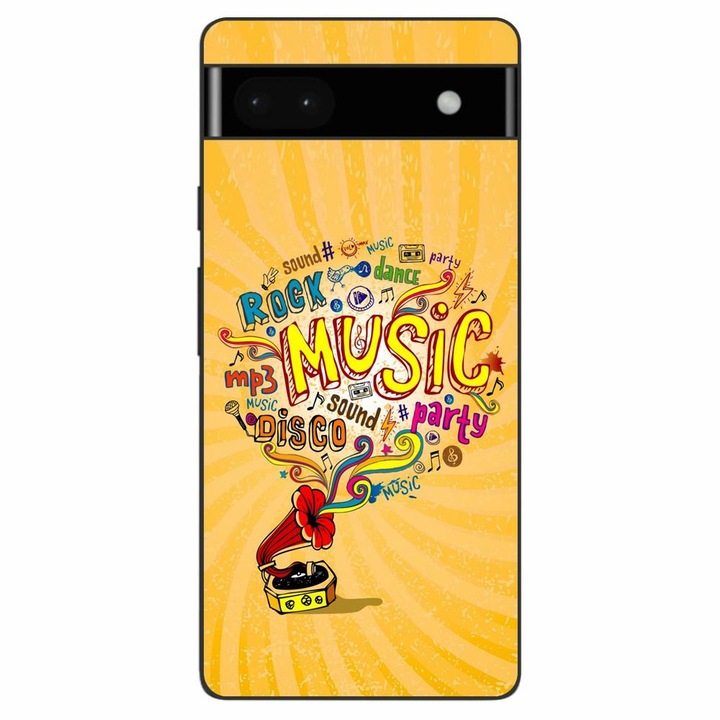 Кейс съвместим с Google Pixel 6A Silicone Gel Tpu Model Music to Gramophone