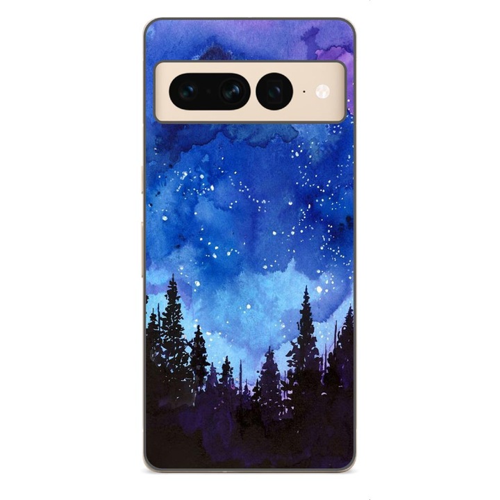 Husa compatibila cu Google Pixel 7 Pro Silicon Gel Tpu Model Night Forest