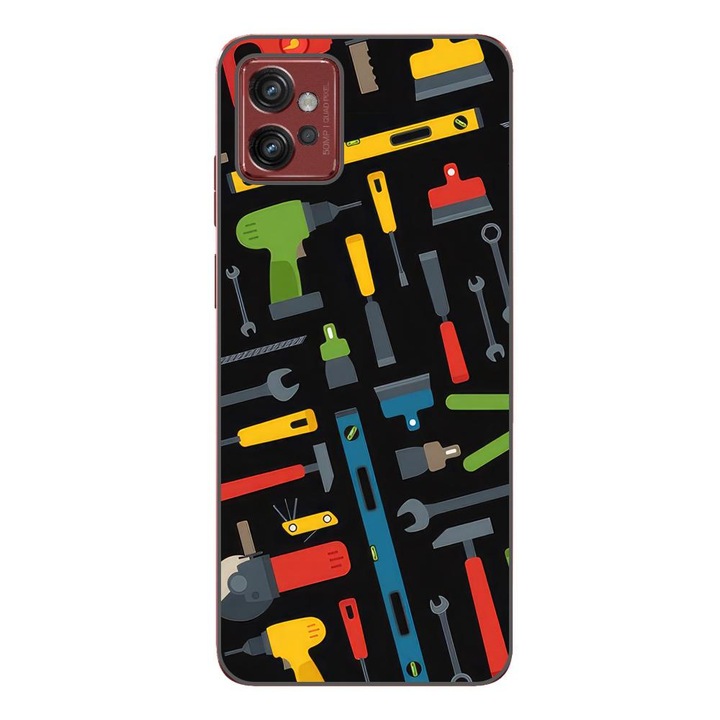 Husa compatibila cu Motorola Moto G32 Silicon Gel Tpu Model Unelte Pattern