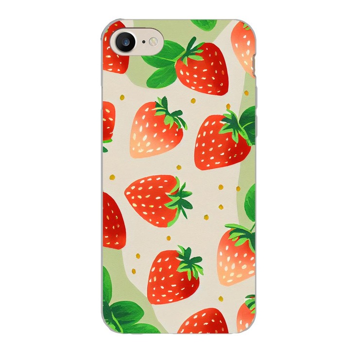 Husa compatibila cu Apple iPhone 7, iPhone 8, iPhone SE 2020 Silicon Gel Tpu Model Capsuni Pattern