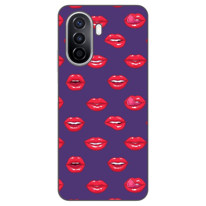 Husa compatibila cu Huawei Nova Y70 Silicon Gel Tpu Model Buze Pattern