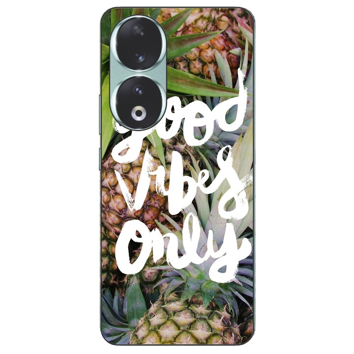 Husa compatibila cu Honor 90 5G Silicon Gel Tpu Model Good Vibes Only