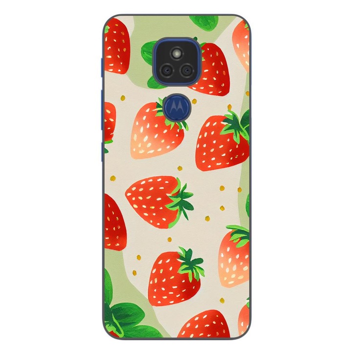 Husa compatibila cu Motorola Moto G9 Play Silicon Gel Tpu Model Capsuni Pattern