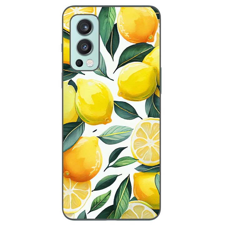 Калъф, съвместим с OnePlus Nord 2 Silicon Gel Tpu Model Lemons Pattern
