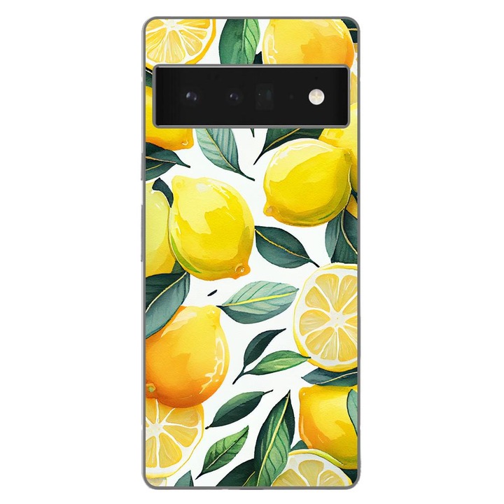 Калъф, съвместим с Google Pixel 6 Pro Silicon Gel Tpu Модел Lemons Pattern