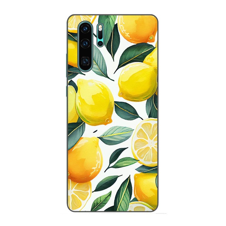 Калъф, съвместим с Huawei P30 Pro Silicon Gel Tpu модел Lemons Pattern