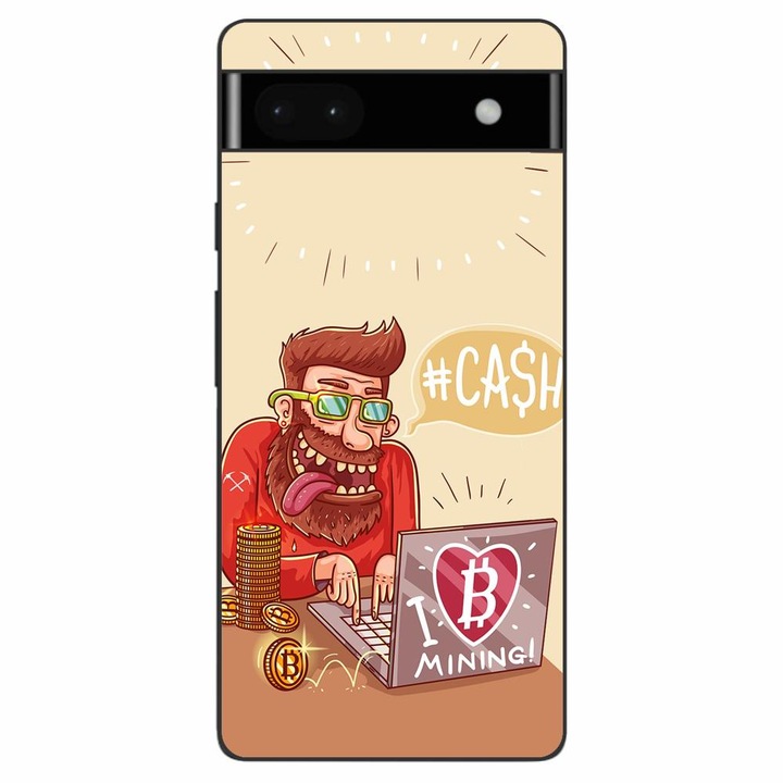 Husa compatibila cu Google Pixel 6A Silicon Gel Tpu Model BTC Mining