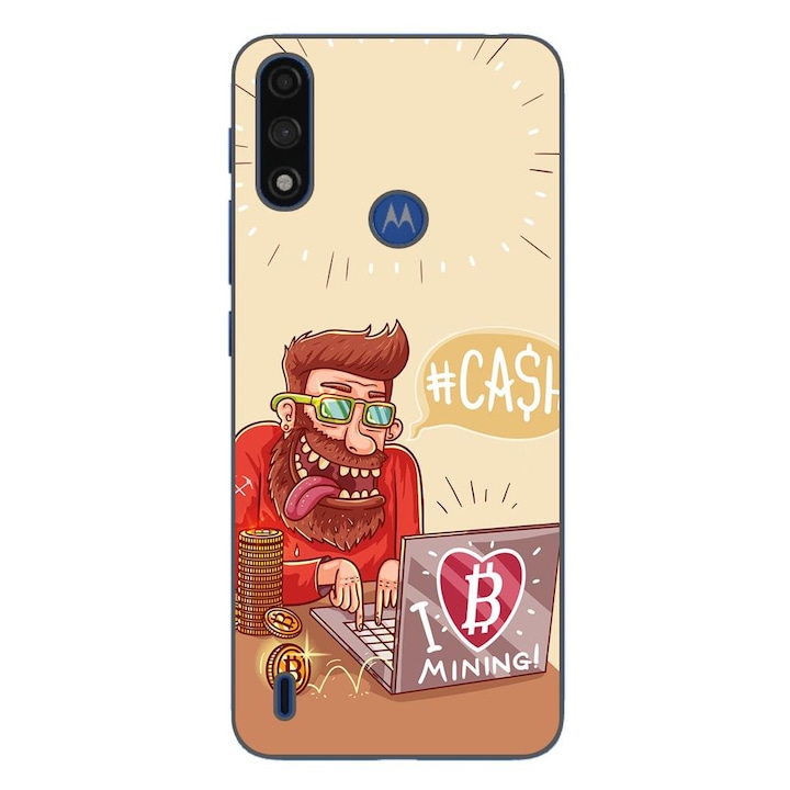 Husa compatibila cu Motorola Moto E7 Power Silicon Gel Tpu Model BTC Mining