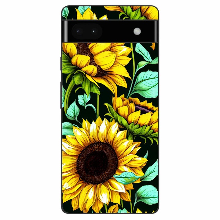 Husa compatibila cu Google Pixel 6A Silicon Gel Tpu Model Floarea Soarelui AI