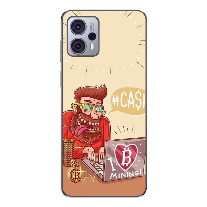 Husa compatibila cu Motorola Moto G23 Silicon Gel Tpu Model BTC Mining
